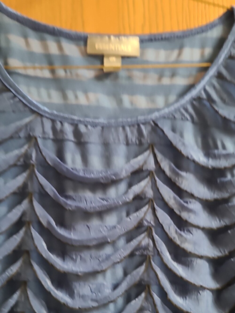Essentials Royal Blue Ruffle Textured Blouse - Picture 2 of 6